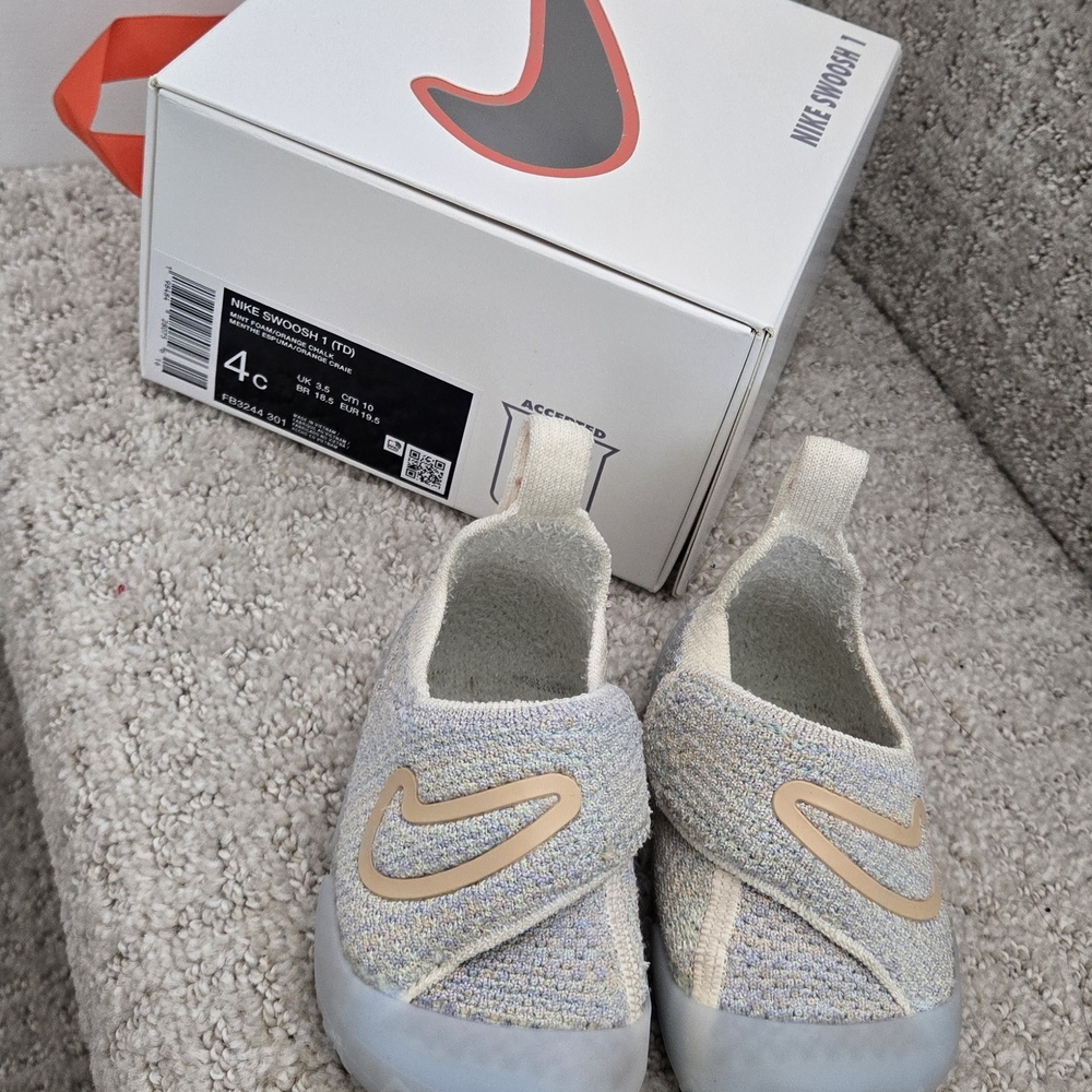 Nike SWOOSH 1 Baby Shoes - Mint Foam/Orange Chalk